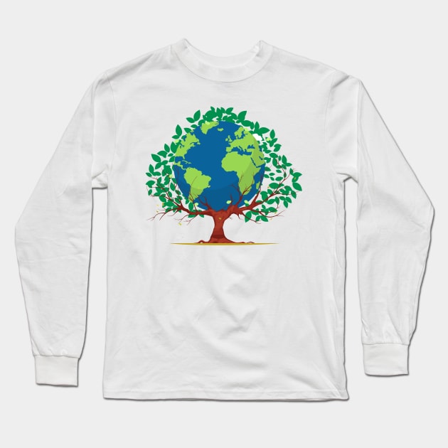 Green Earth Green Trees Shirt For Men Women Long Sleeve T-Shirt by cochran